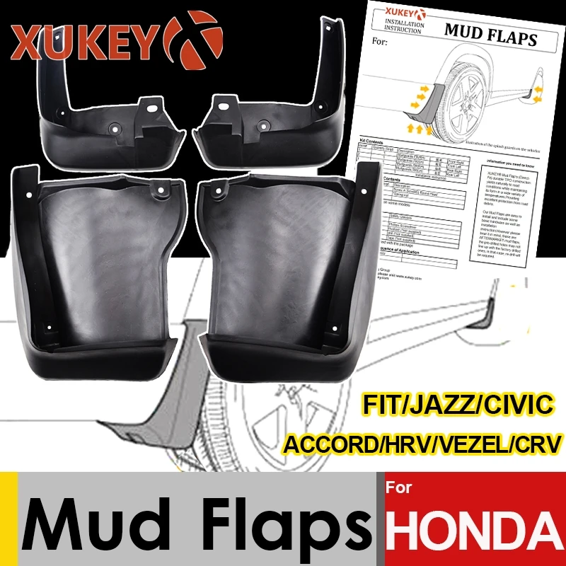 XUKEY 4x Автомобильные Брызговики для Honda FIT Jazz Civic Accord/евро HRV брызговики автомобилей