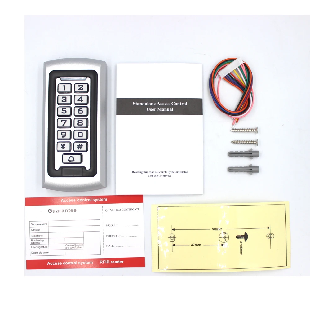 Metal Case 125Khz RFID Pasword Keypad Access Control System Standalone Proximity Card Reader 2000 User Door Access Control images - 6