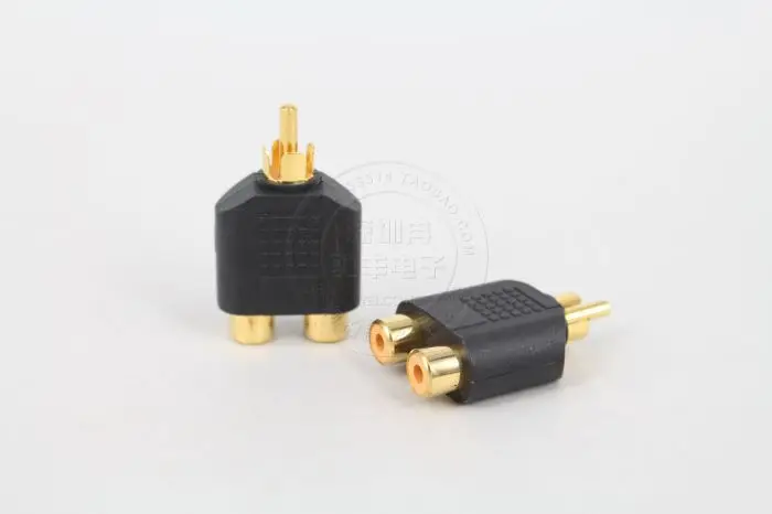 RCA jack Y Splitter AV Audio Video Plug Adapter 1 Male to 2 Female Converter