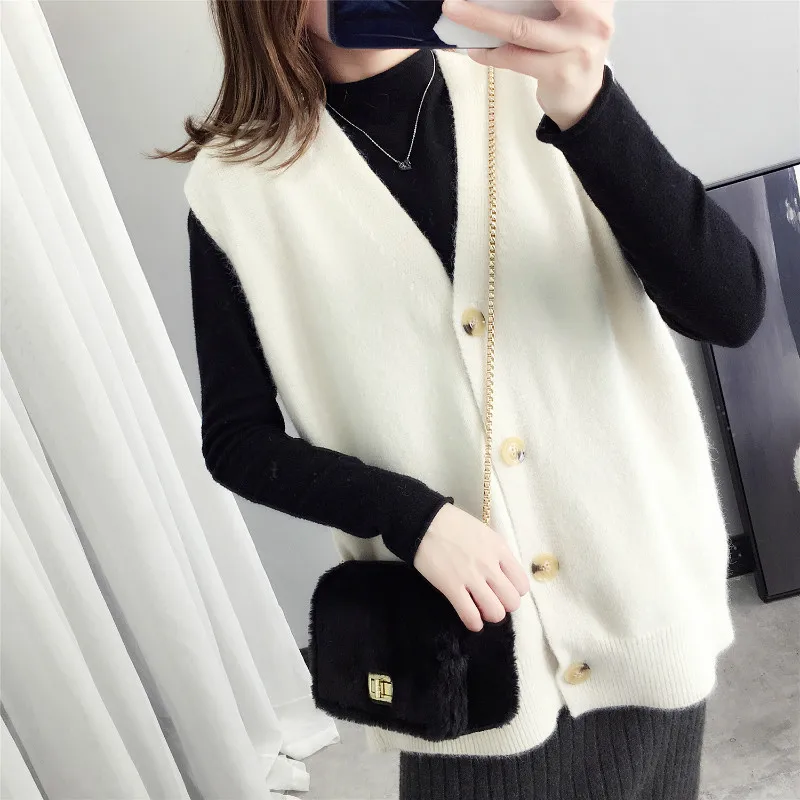 

2019 Casual Women Sweater Vest Sleeveless waistcoat Vest knitted Vest for women Spring Autumn Sleeveless jecket chaleco mujer