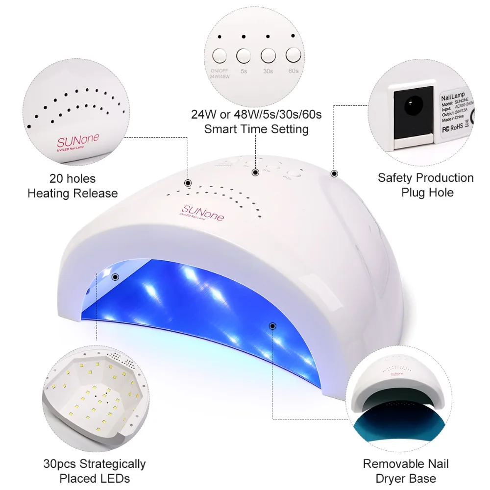 Modelones 48W Led Lamp Nail Dryer Machine Tools Smart Sensor Fast Cure UV Lamp Nail Manicure 30 LED