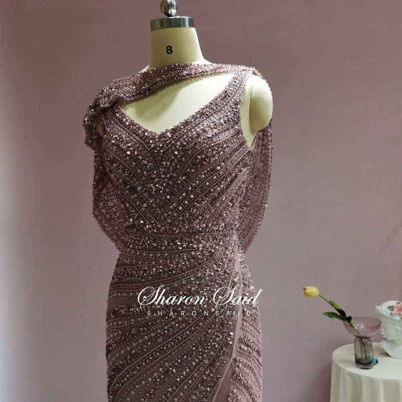 rose gold prom dress Luxury Silver Mermaid Dubai Evening Dress with Cape 2022 Heavy Beaded Side Slit Prom Dresses for Women Wedding Party Formal Gown burgundy prom dresses