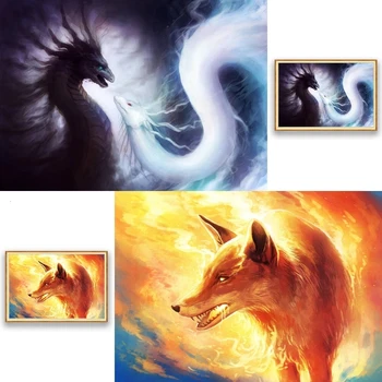 

Wolf Scaly Dragon Mythical Animal Legend Full Display Square/Round Religion Diamond Embroidery Diamond Painting