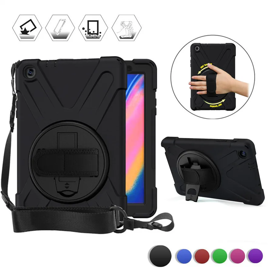 Tab A 8 0 2019 (S Pen) Сверхмощный Прочный противоударный чехол 360 Поворот Kickstand/рука +