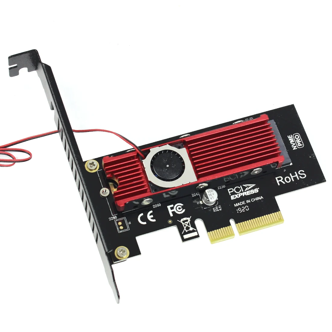 JEYI SK4 M.2 для NVMe SSD к PCI E X4 адаптерной карте M Key + Cool Warship 2280 вентилятор Радиатор Combo