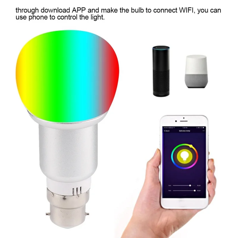 E27/E26/E14/B22 RGB светодиодный WiFi «Умная лампа» лампа для Amazon Alexa Echo Google Home пульт дистанционного управления цветная лампа