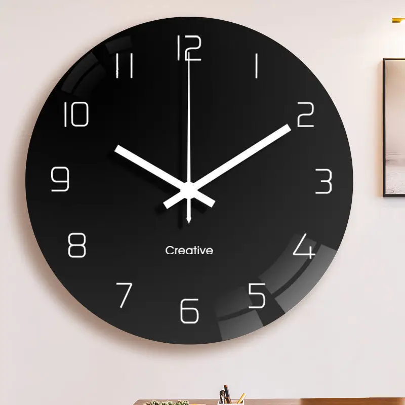 

Creative Wall Clock Living Room Home Decoration Wall Watches Home Decor Mute Tempered Glass Kitchen Clocks Undefined Mind Gift