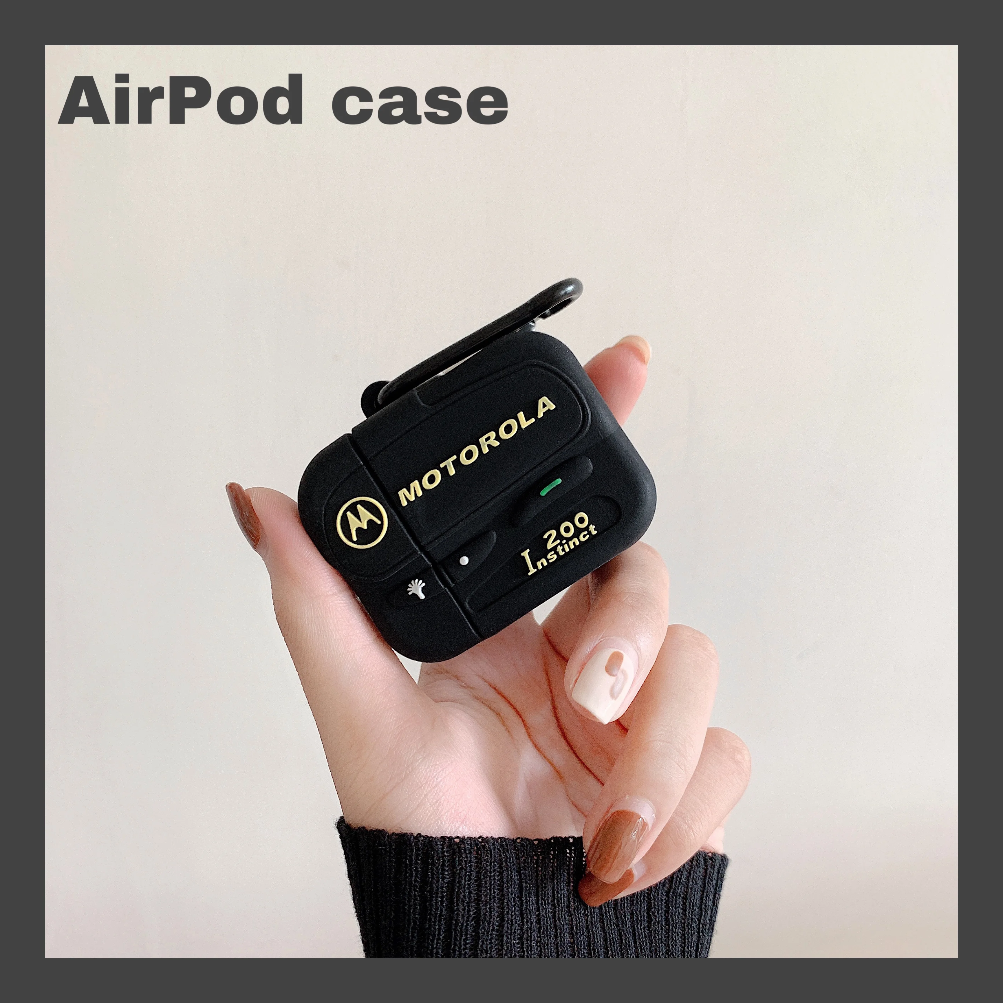 

Cartoon Anti-fallBB machin Motorolas Keychain Silicone Earphone Case For Apple new AirPods 1/2 Wireless bluetooth Headset cover