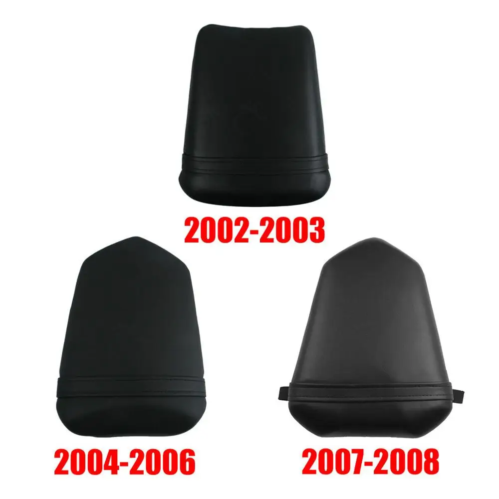 Motorcycle Seat Cushion Passenger Pillion Rear Comfortable Travel Seat Leather Pad For YAMAHA YZF R6 YZFR6 YZF-R6 2006-2007 Dirt Bike Black