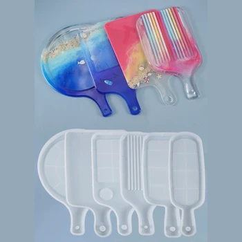 

Crystal Epoxy Resin Mold Tray Plate Casting Silicone Mould DIY Crafts Cup Mat Making Tool