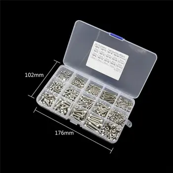 

480pcs/Set M2 M3 M4 304 Stainless Steel Hex Socket Head Cap Screws Nut Kit + Box Brand New And High Quality 2020 Nuts With Box