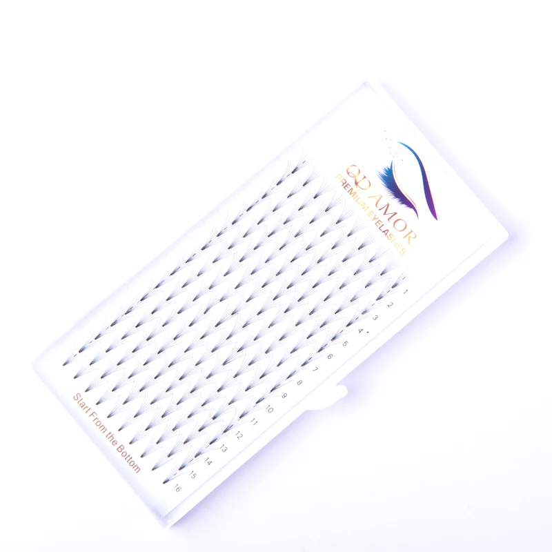 

QD AMOR 2cases /lot Mink 16 rows Pre Made Eyelashes-Extension russia volume Natual Soft Individual Eyelashes