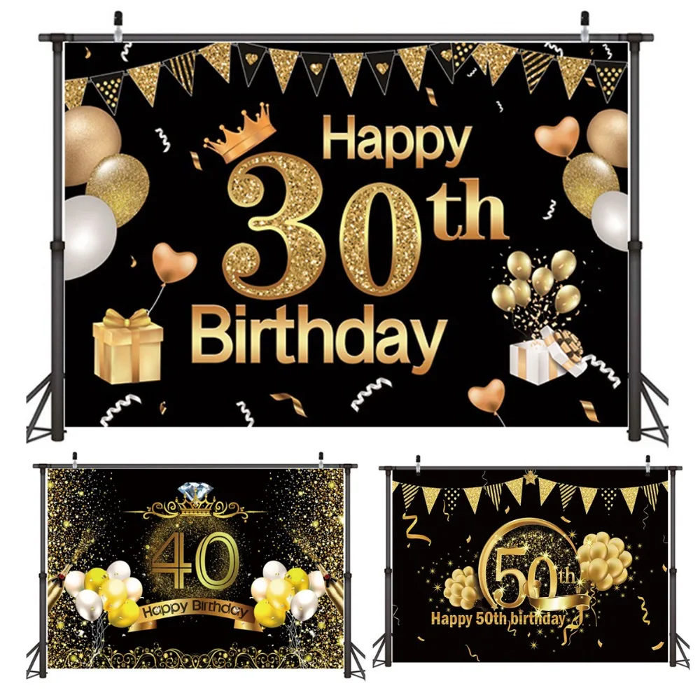 Qifu-Verjaardag-Achtergrond-Decor-30-40-50-Verjaardag-Party-Decor-Volwassen-30th-40th-50th-Verjaardag-Feestartikelen