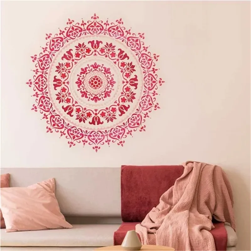 DIY Craft Mandala Auxiliary Painting Template Large Reusable Stencil Floor Wall Tile Fabric Furniture Painting Drawing Decor cutting dies metal stencil template mould diy metal embossing stencil for album scrapbooking paper art craft decor xmas house