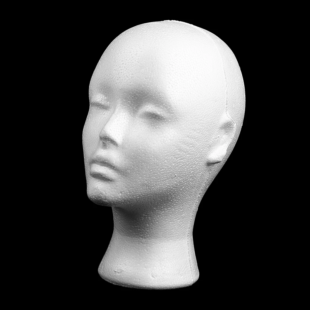 Female Foam Mannequin Head Model Hat Wig Display Stand Rack white
