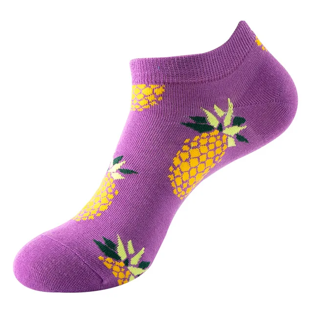 20 Colors New Fruit Short Socks Men and Women Spring and Summer Thin Boat Socks Trend Pineapple Apple Sushi Avocado Watermelon C46
