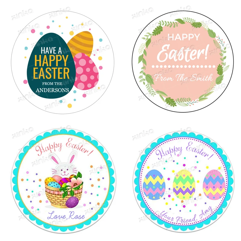 100pcs Custom Easter Bunny and Chick Label, Happy Easter ...