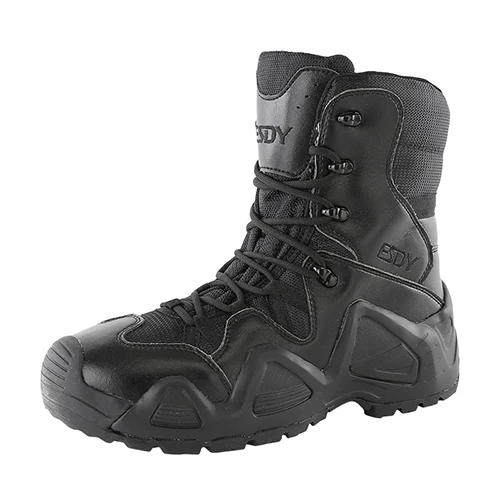 Esdy/зимние ботинки; Мужская обувь; военные ботинки; Тактический пустынный военный ботильоны; Мужская Рабочая обувь в армейском стиле; кожаные ботинки - Цвет: Черный