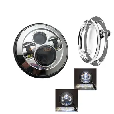 40w chrome 80 Вт 7 дюймовый круглый светодиодный фары DRL с 7 дюймов кронштейн лобовой фары для Хар-лей для Je-ep Wr-Рыболов - Цвет: 40w chrome