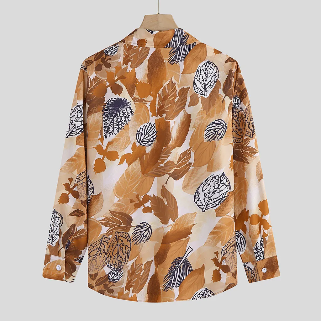 Men's Hawaii Long Sleeve Nice print Shirt Casual Vacation High-street men Shirt Top shirts men dress camisa masculina ropa slim