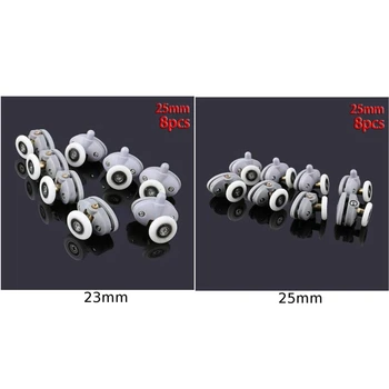 

8pcs/Set Shower Room Bathroom Cabin Single Pulley Roller Wheels 23mm/25mm Doors & Door Hardware New