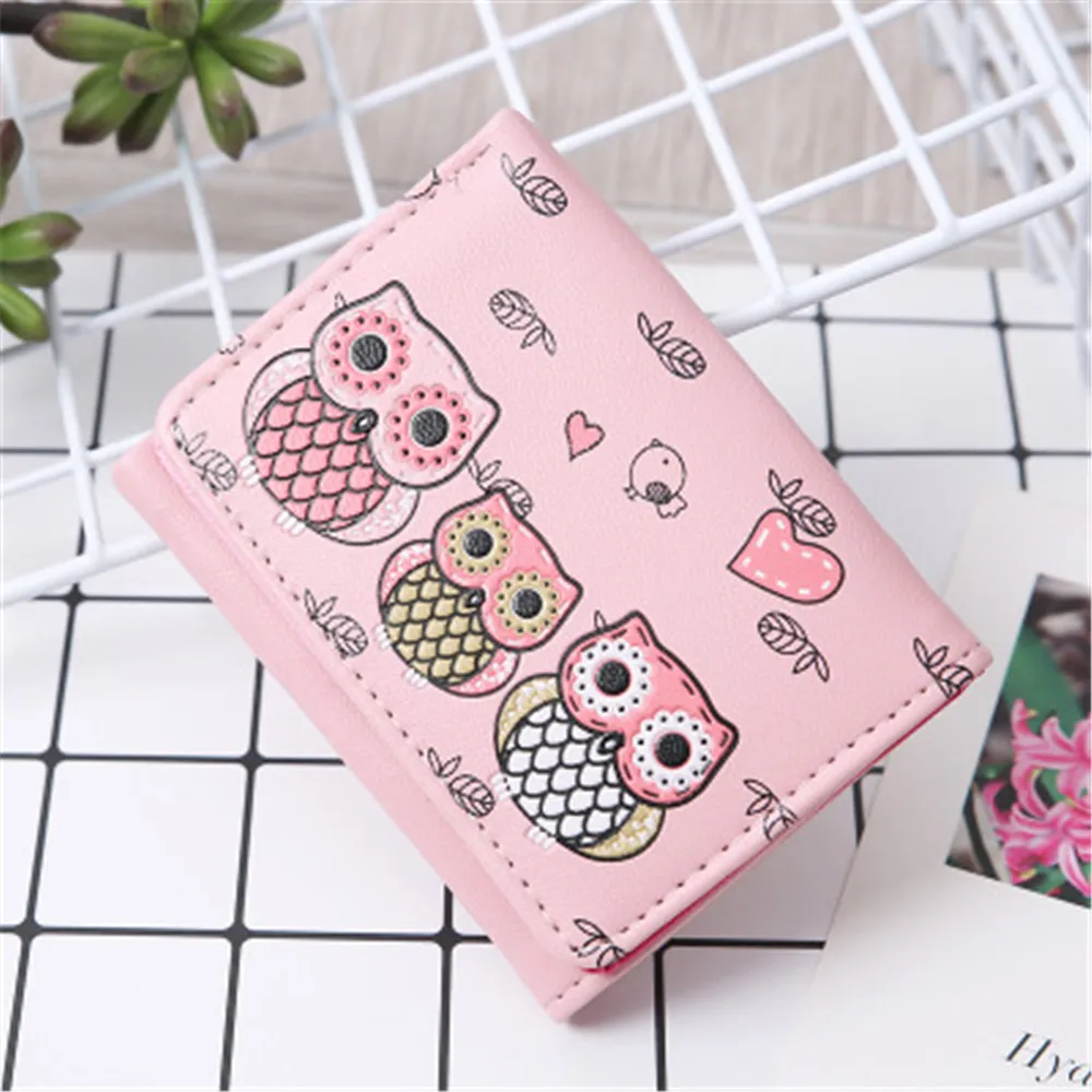New Cartoon Cute Ladies Wallet Short Pu Leather Small 3-fold Coin Purse Card Holder | Багаж и сумки