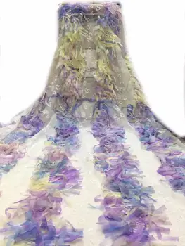 

nice looking feather embroidery tulle mesh lace fabric Sophia-11.8706 with good quality for party dress