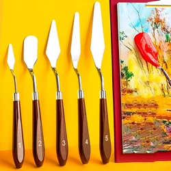 Oil Painting Knife Scraper Small Acrylic Gouache Paint Tool Flat End Small Sharp Knife Art Supplies Toner Material