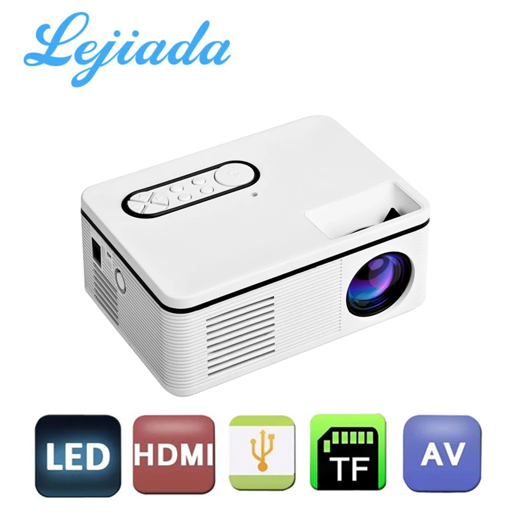Портативный мини проектор LEJIADA S361 поддерживает видеоплеер HD 1080p домашний