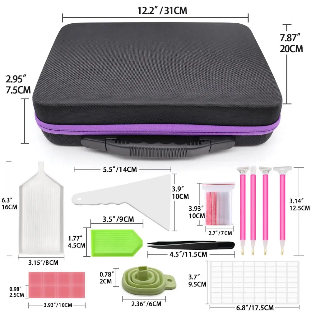 5D Diamond Painting Accessories Storage Box 15/30/60 Slot DIY Diamond Embroidery Tools Beads Storage Container Jar Zippered Case plastic storage box diamond painting accessories diamond painting accessory box