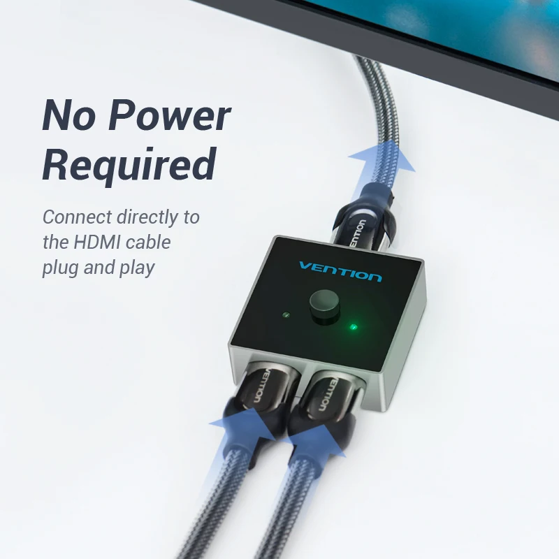 Сплиттер HDMI Vention Переключатель 4K с двойным направлением 1x2/2x1 адаптер 2 в 1 для PS4/3 TV
