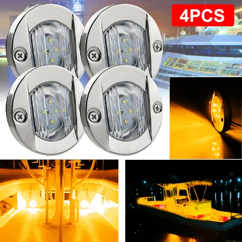Marine Tail Light LED Round Cold LED Taillights DC 24V Boat Transom LED Stern Light Yacht Accessories Waterproof