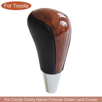 

Gear Automatic Shift Lever Stick Knob For Toyota Corolla Camry/Harrier Fortuner Crown Walnut Leather Car Styling