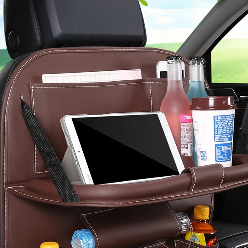 Organizer Per Sedile Posteriore Per Auto, Tappetino Per Sedile Posteriore Per Auto, Protezione in Feltro, Per Borsa Portaoggetti Per Auto, Tasche Universali(Marrone