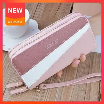 

2020 New Double Zipper Hand Bag Wallet Ladies Long Casual Fashion Large Capacity Wallets Mobile Phone Pouch Handbag Women Purse