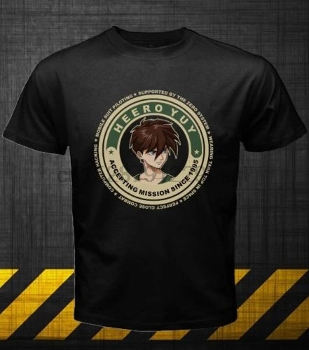 Cool Heero Yuy Pilot Mobile Suit Gundam Wing аниме крыло Zero Япония Черная Мужская футболка унисекс |