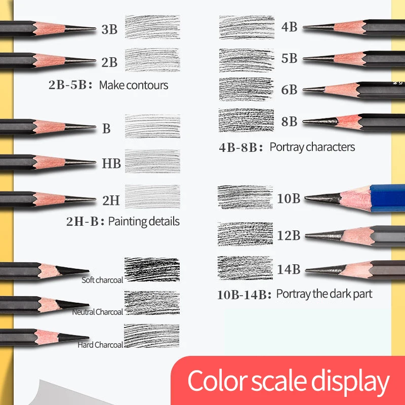 12 Pcs 2B HB 2H Pencil Sketching Drawing Set Kit School Students Art  Supplies For Child And Adult Office Writing Sketch Pencils - AliExpress