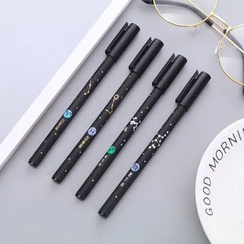 

2019 new stationery Cute creative twelve constellation gel pen Quick-drying full needle black office signature pen