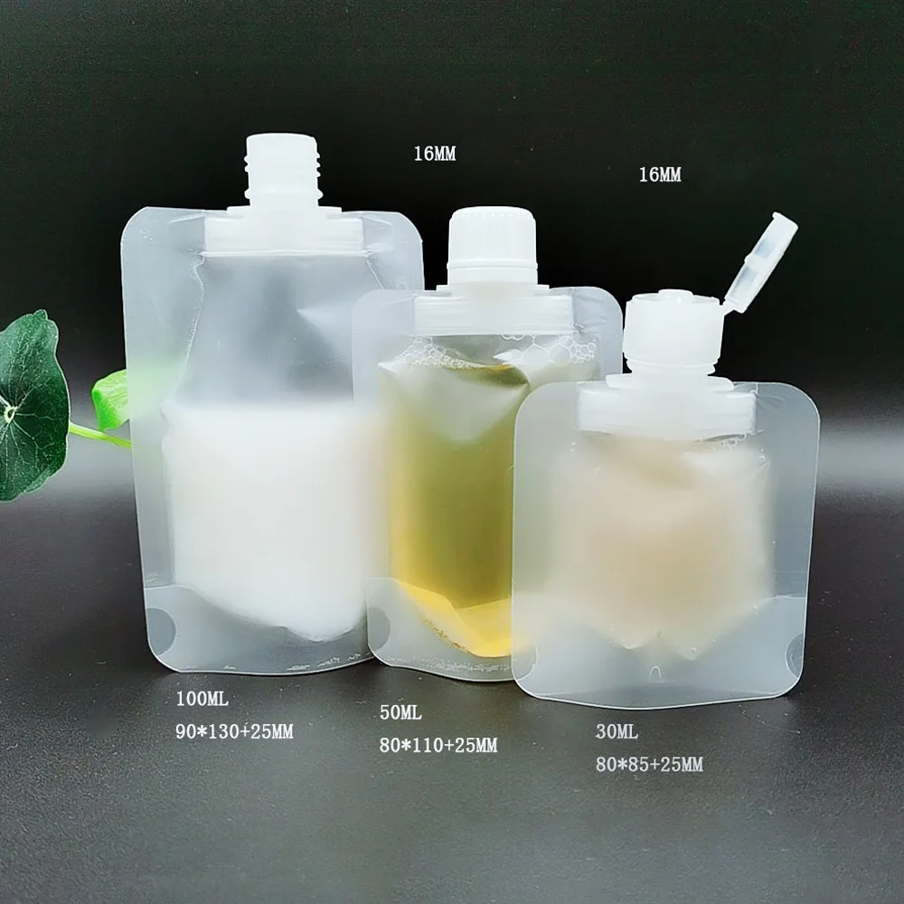 Smell Proof Plastic Bags Juice Spout Package Bags Stand Up Spout Pouches Outdoor Breast Milk Spout Storage Bags With Free Funnel