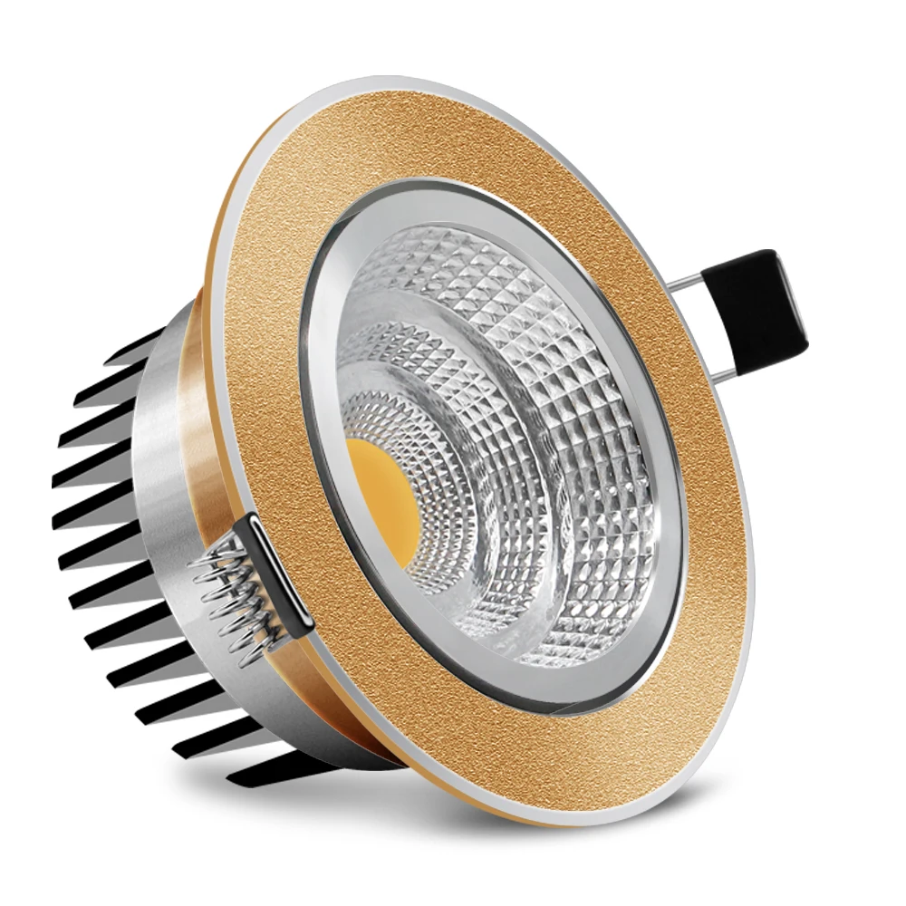 [DBF] 4 Colors Dimmable Recessed LED COB Downlight 6W 9W 3000K/4000K/6000K Decoration Ceiling Spot Lamp AC 110V 220V for Kitchen
