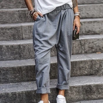 

Fashion Male High Waist Harem Pants Men Full Length Pants Stretch Pants Office Casual Comfortable Trousers For Men Hot Sale