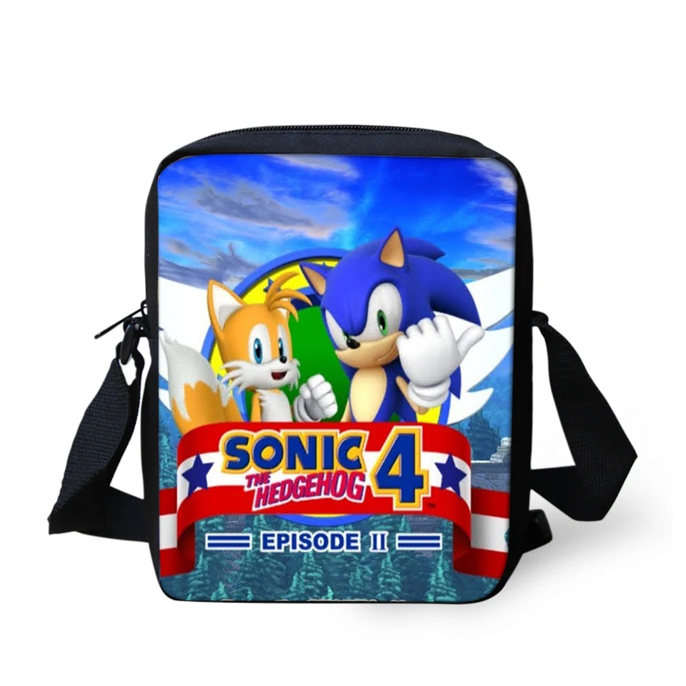 

HaoYun Women's Messenger Bags Sonic The Hedgehog Pattern Chidren's Shoulder Bags Cartoon Design Teenagers Mini Flaps Puse Bags