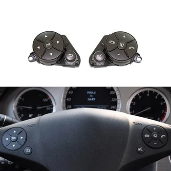 

1 Pair Car Steering Wheel Switch Buttons Audio Control Button Replacement for Benz C-Class E/GLK W204/X204/W212 2008-2015