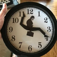 Inspired Ministry Of Silly Walk Wall Clock British Comedy Comedian Home Decor Novelty Wall Watch Funny Mute Clock Dropshipping
