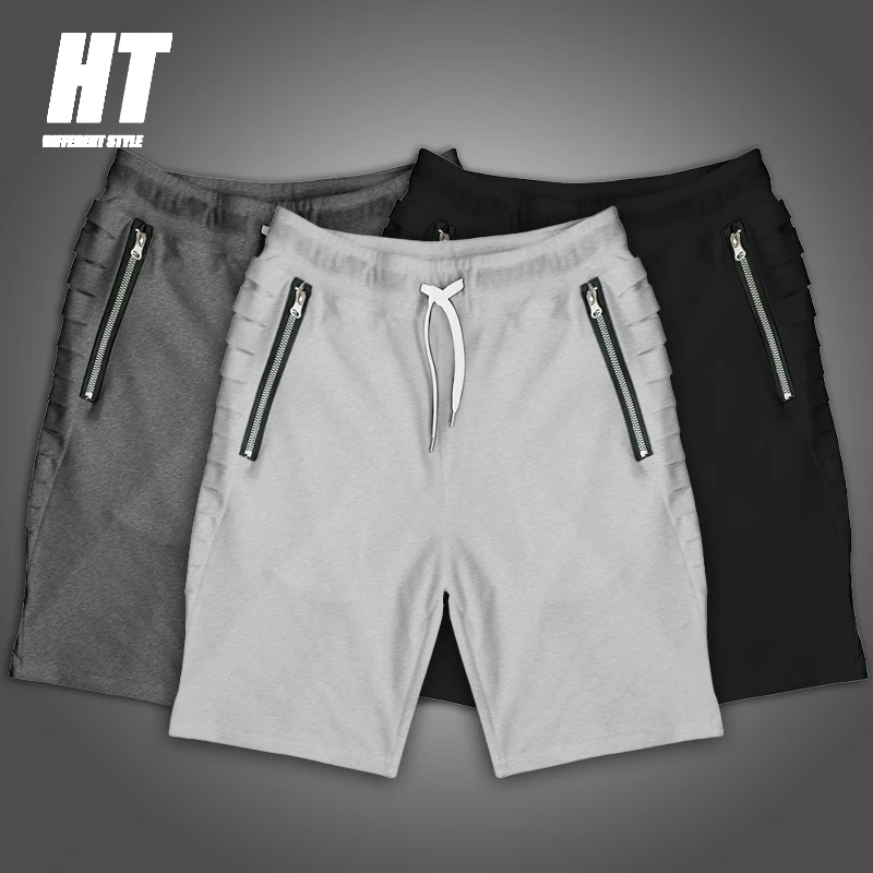 Pantalones cortos de verano para hombre, de marca, informales, cómodos, clásicos, con cremallera, Fitness, culturismo, 2021