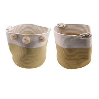 

Braided Laundry Basket Nordic Cotton Children Toy Dirty Clothes Barrel Storage Organizer Home Kindergarten Kids Baby Room Decor