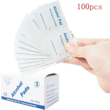 

100 Pcs/set Disposable Alkohol Prep Swap Pad Nass Wischen Schmuck Handy Reinigen Antiseptische Haut Reinigung Care Skin