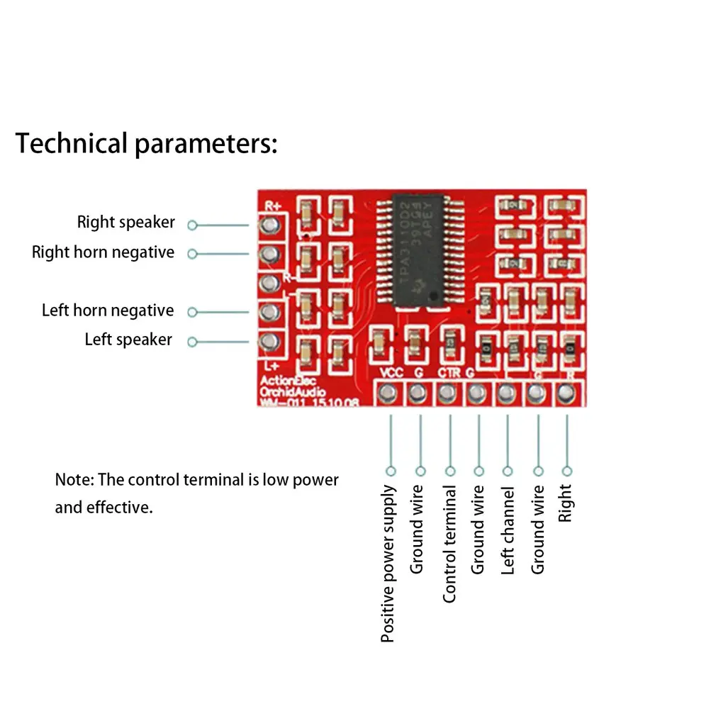 TPA3110 чипы класса D цифровой аудио усилитель доска мини-усилители стерео 2-канальный усилитель плата модуль 15 Вт* 2