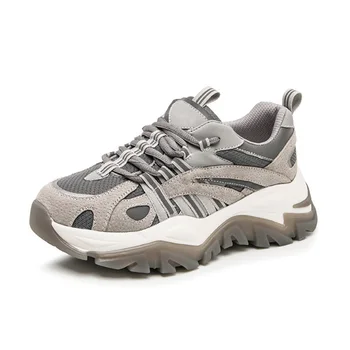 

Women Chunky Classic Sneakers Ladies Casual Platform Height Increasing Fashion Lace Up Shoe Woman Running Vulcanized Shoes