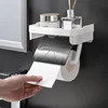 Wall Mounted Toilet Tissue Paper Holder Box Wipes Holder Rack with Phone Storage Shelf Stand for Bathroom WC Hanger Accessories